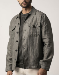 Castello d'Oro Green Linen Safari Jacket Over-shirt  thumbnail 5